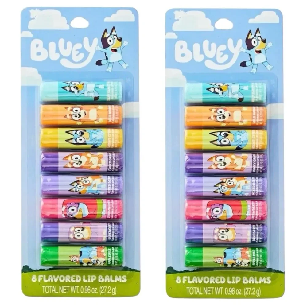 2x Bluey 8 Pack Lip Balms Scented Chapstick